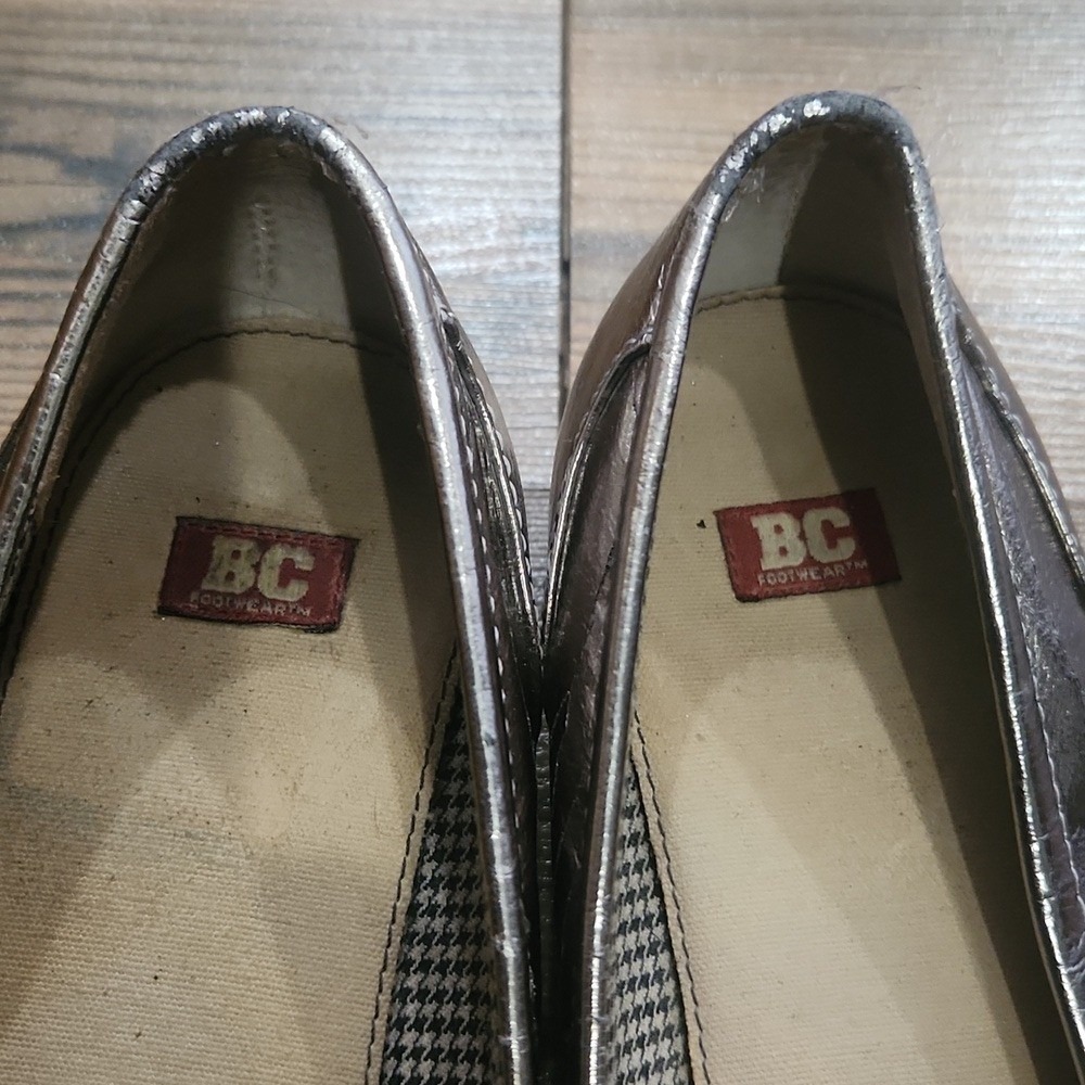 Shiny Silver Dopamine Old Money Preppy Rich Mom Polished Penny Loafer Size 8.5 - Picture 4 of 7